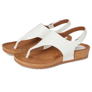 EuroSoft by Sofft NWT Gretchen White Thong Slingback Wedge Sandals Women's 9